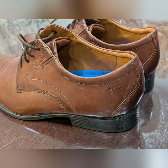 Clarks Men's Brown Leather Shoes - Picture 6 of 7